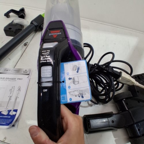 BISSELL PET HAIR ERASER PET PRO CORDED STICK VACUUM CLEANER - 10.5" X 9.5" - BLACK - (MODEL: 2831D) image 2