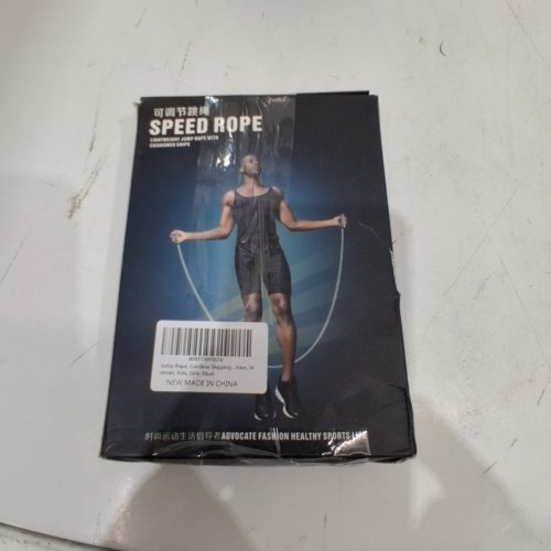 CORDLESS ELECTRONIC SKIPPING ROPE WITH LCD SCREEN FOR COUNTING - 7" - BLUE/BLACK image 4