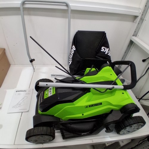 GREENWORKS CORDED ELECTRIC LAWN MOWER - 14" - 9AMP - BLACK/GREEN (MODEL : LMA123) image 3