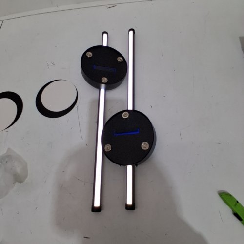 2PK HONGREN RECHARGEABLE BATTERY-OPERATED DIMMABLE LED WALL SCONES WITH REMOTE CONTROLS - 28" - BLACK image 2