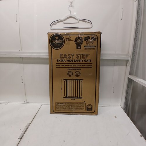 REGALO EASY STEP EXTRA WIDE METAL SAFETY GATE - 30" X 29" - 49" - GREY (MODEL: 1164EPDS) image 3