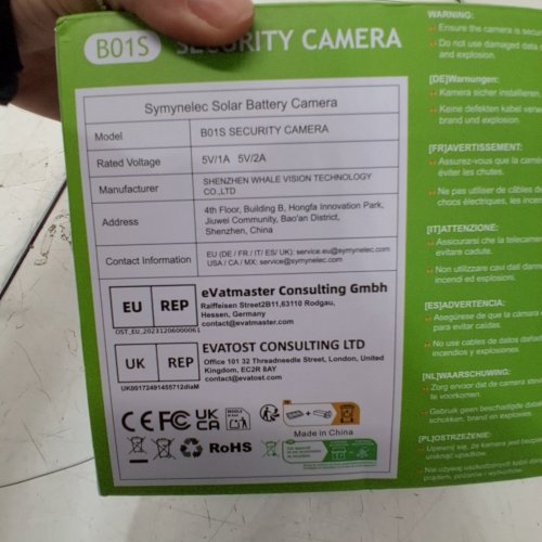 SYMYNELEC SOLAR BATTERY SECURITY CAMERA - 2 K (MODEL: B01S) image 2