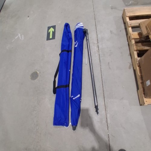 UIRWAY HEAVY DUTY WINDPROOF BEACH UMBRELLA WITH STAND - 8.5FT - BLUE image 3