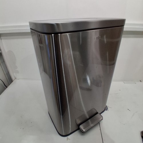 EKO MADISON STEP BRUSHED STAINLESS LARGE GARBAGE CAN - FINGER PRINT RESISTANT - 50L - MATTE METALLIC image 2