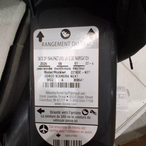 COSCO SCENERA NEXT CONVERTIBLE CAR SEAT - BLACKOUT (MODEL: 22183C-KOT) image 2