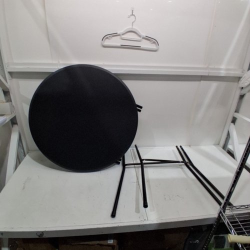 FOLDING ROUND COCKTAIL BAR TABLE - 43" X 31" - BLACK image 2