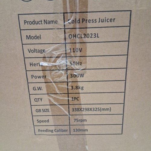 OHTE SLOW MASTICATING JUICER FOR FRUITS & VEGETABLES, 250W - 3.9" CHUTE - STAINLESS STEEL image 4