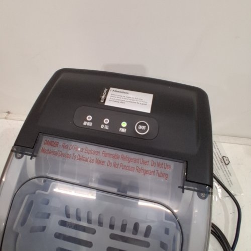 EUHOMY COUNTERTOP ICE MAKER MACHINE WITH HANDLE, BASKET AND SCOOP - MAKES 26LBS PER DAY - STAINLESS STEEL - (MODEL: IM001-BSI-CAEH / IM-06S) image 2