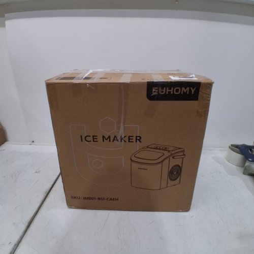 EUHOMY COUNTERTOP ICE MAKER MACHINE WITH HANDLE, BASKET AND SCOOP - MAKES 26LBS PER DAY - STAINLESS STEEL - (MODEL: IM001-BSI-CAEH / IM-06S) image 5