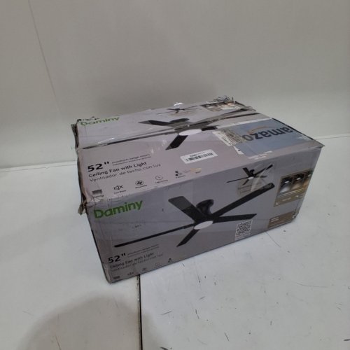 DAMINY 5-BLADE CEILING FAN WITH DIMMABLE COLOUR CHANGING LED LIGHT - 52" - 35W- BLACK AND WOOD TONE (MODEL: FJ1039A-5C52-T2) image 5