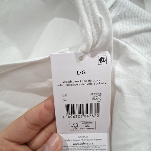 WOMEN'S GEORGE STRETCH V-NECK T-SHIRT CORE - LARGE - WHITE image 3