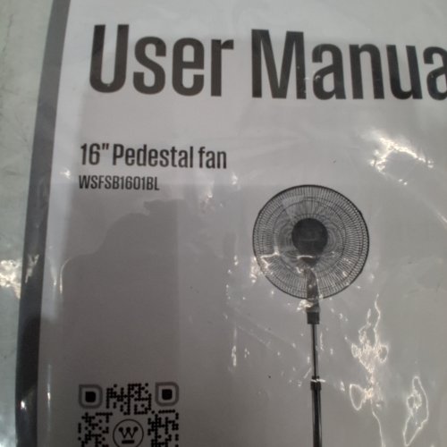 WESTINGHOUSE ADJUSTABLE HEIGHT OSCILLATING PEDESTAL FAN - 16" - BLACK (MODEL: WSFSB1601BL) image 4