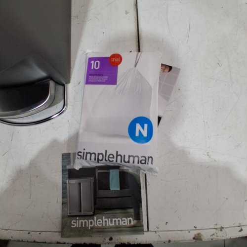SIMPLEHUMAN SLIM PLASTIC STEP TRASH CAN WITH LINER RIM - 40L - GREY (MODEL: CW1391) image 3