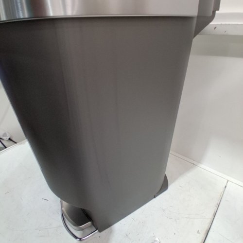 SIMPLEHUMAN SLIM PLASTIC STEP TRASH CAN WITH LINER RIM - 40L - GREY (MODEL: CW1391) image 4