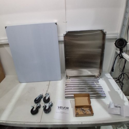 VEVOR STAINLESS STEEL WORK TABLE WITH WHEELS PREP TABLE - 36"X24"X31.5" - (MODEL: TABLE-3624315) image 2