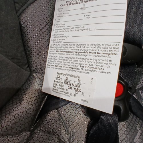 EVENFLO TRIBUTE LX CONVERTIBLE CAR SEAT - 40LBS CAP - SATURN GREY (MODEL: 38111190C) image 2