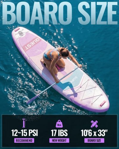 ATPROSSBOARD 10FT 6" INFLATABLE PADDLE BOARD WITH CARRY BAG AND ACCESSORIES - PURPLE (MODEL: AT-PB26-03B) image 2