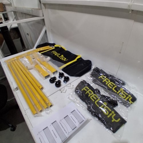 2PC FRELISIY MINI PICKLEBALL TRAINING NETS WITH ADJUSTABLE HEIGHTS, WHEELS & CARRYING BAG - 4FT & 6FT - BLACK/YELLOW image 4