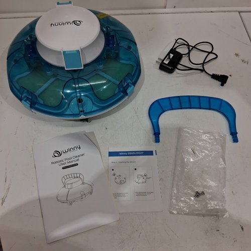 WINNY POOL CLEANER CORDLESS ROBOT VACUUM CLEANER - 645 SQ. FT. - LIGHT BLUE/CLEAR (MODEL: HJ1102P) image 3