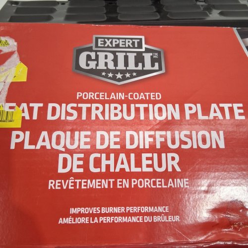 EXPERT GRILL ADJUSTABLE PORCELAIN-COATED GAS GRILL HEAT DISTRIBUTION PLATE - 19.3" - 28.5" W X 8.5" D X 4.9" H - BLACK image 2