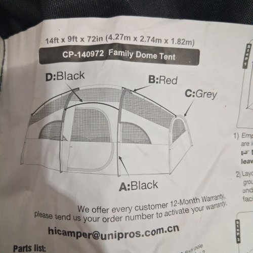 CAMPROS CP WEATHER RESISTANT 8-PERSON CAMPING TENT WITH CARRY BAG - GREY/GREEN (MODEL: CP-140972) image 2