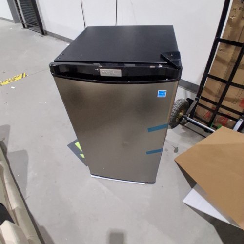 DANBY DESIGNER COMPACT REFRIGERATOR FRIDGE WITH FREEZER SECTION - 3.2 CU.FT - BLACK/STAINLESS STEEL (MODEL: DCR032A2BSLDD) image 3