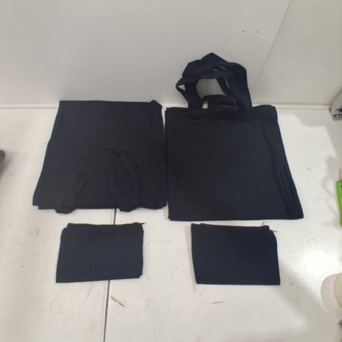 12PC SUBLIMATION CANVAS TOTE BAGS WITH ZIPPER POUCHES - 15" X 15" / 8.5" X 5.25" - BLACK image 3