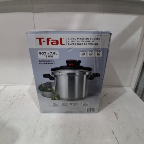 T-FAL CLIPSO PRESSURE COOKER WITH STEAMER BASKET - 8 QT / 7.6 L - STAINLESS STEEL (MODEL: 2052198) image 5