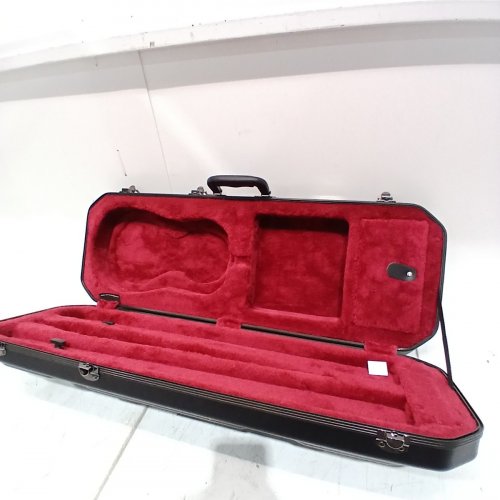 CROSSROCK 4/4 FULL SIZE VIOLIN HARD SHELL CASE WITH STRAPS - BLACK/RED - (MODEL: CRA860VFBK-R) image 3