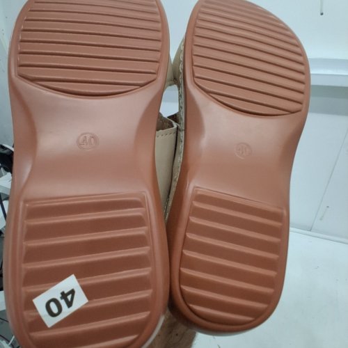WOMEN'S ORTHOPEDIC SLIP ON FLAT SANDALS HOLLOW OUT SLIDES - SIZE 9 - BEIGE / FLORAL image 4