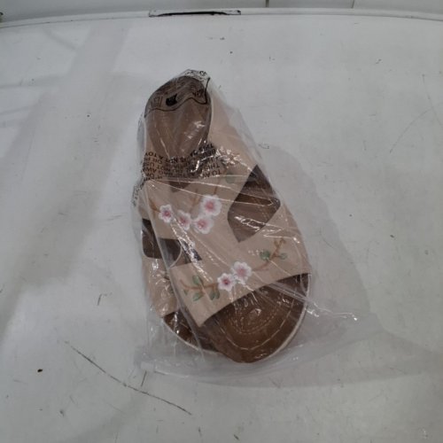 WOMEN'S ORTHOPEDIC SLIP ON FLAT SANDALS HOLLOW OUT SLIDES - SIZE 9 - BEIGE / FLORAL image 5
