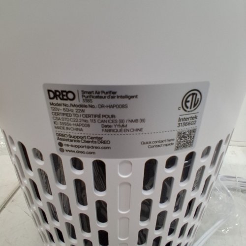 DREO 338S SMART AIR PURIFIER - 22W, 120 V - WHITE (MODEL: DR-HAP008S) image 5