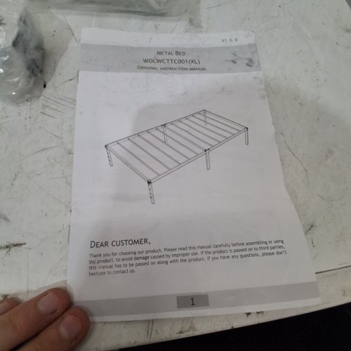 HEADBOARD SUPPORTED HEAVY-DUTY STEEL METAL PLATFORM BED FRAME - TWIN/TWIN-XL - WHITE (MODEL: WDLWCTTC001) image 2