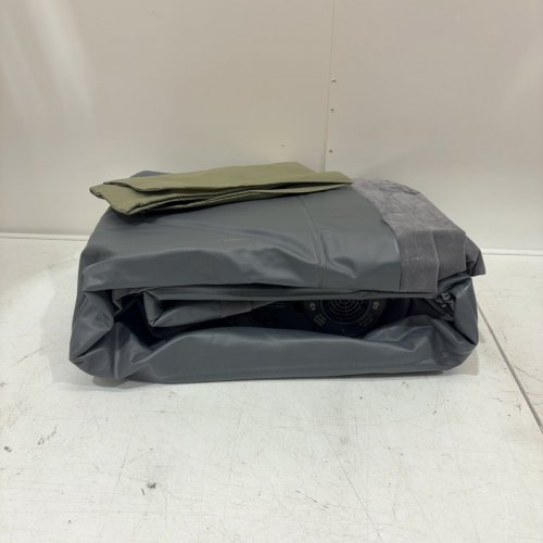 INTEX DURA-BEAM SERIES DELUXE COMFORT PLUSHFIBER-TECH INFLATABLE AIR MATTRESS WITH INTERNAL ELECTRIC PUMP - 13" - QUEEN - GREY (MODEL:AP619D/64417ED) image 4