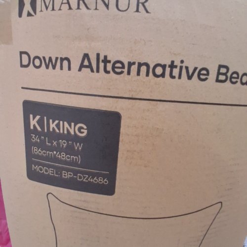 2PC MARNUR DOWN ALTERNATIVE BED PILLOWS - KING - WHITE (MODEL: BP-DZ4686) image 2