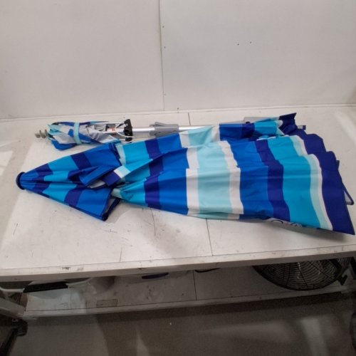 RIO BEACH OUTDOOR SHADE BEACH UMBRELLA - 7.5FT - BLUE, TURQUOISE AND WHITE (MODEL: 1985376) image 4