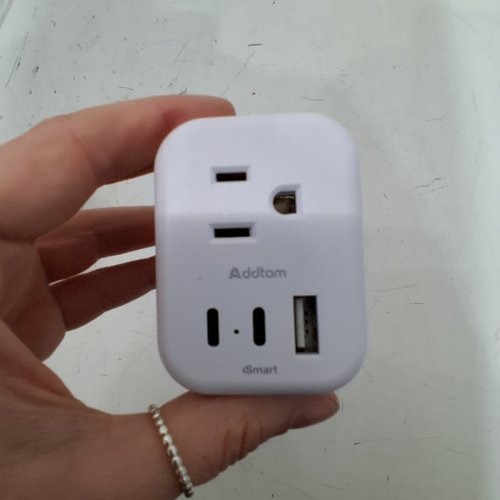 ADDTAM US/CA TO UK IRELAND TYPE G POWER OUTLET ADAPTER - WHITE image 2