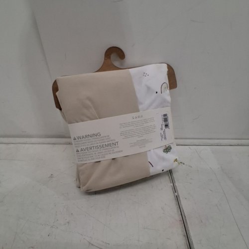 2PC GEORGE BABY ORGANIC COTTON PLAYARD FITTED SHEETS - 25.5" X 38" - BEIGE AND WHITE PRINT image 4