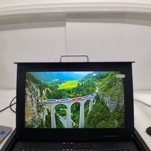 MT-VIKI RACK MOUNT KVM CONSOLE 15.6" 1080P LCD MONITOR WITH INTEGRATED TOUCHPAD, KEYBOARD, DRAWER | 8-PORT HDMI - BLACK - (MODEL:MT-1568HL) image 6