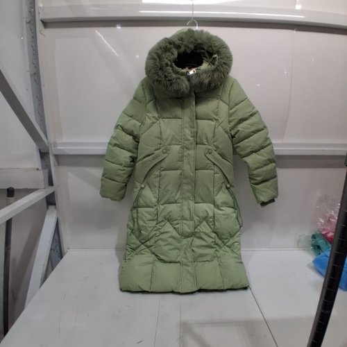 FAUX FUR HOODED PUFFER COAT - EXTRA LARGE - OLIVE GREEN image 2