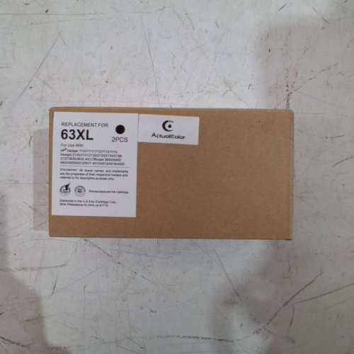 2PK ACTUALCOLOR INK CARTRIDGES FOR 63XL RINTERS- BLACK image 3