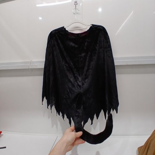 ADULT BAT PONCHO COSTUME - ONE SIZE FITS MOST - BLACK AND PINK image 4