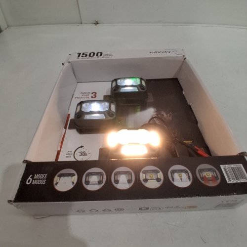 3PK INFINITY X1 RECHARGEABLE HEADLAMPS WITH 6 LIGHT MODES - 1500 LM - BLACK/GREY (MODEL: 1938038) image 5