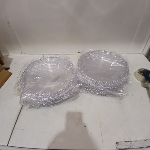24PK CLEAR ROUND PLATES WITH BEAD RIM - 13" - CLEAR image 3