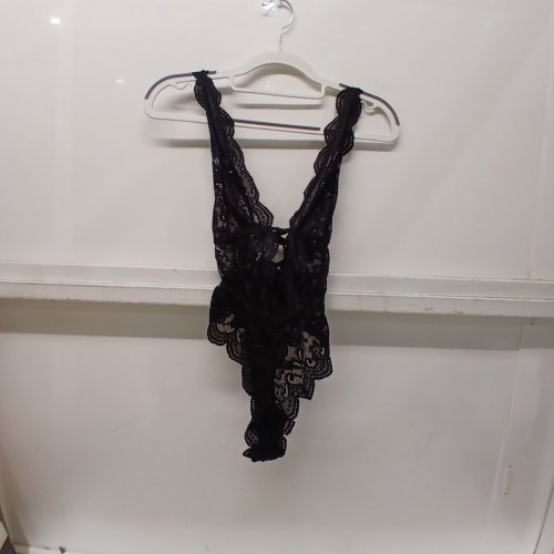 WOMEN'S ARANMEI FLORAL LACE BODYSUIT - SMALL - BLACK image 3