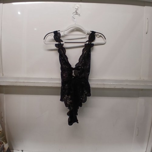 WOMEN'S ARANMEI FLORAL LACE BODYSUIT - SMALL - BLACK image 4