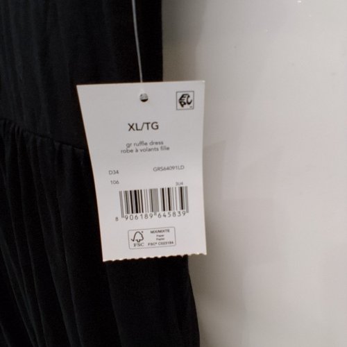 WOMENS GEORGE RUFFLE HEM DRESS WITH POCKETS -EXTRA LARGE - BLACK image 3