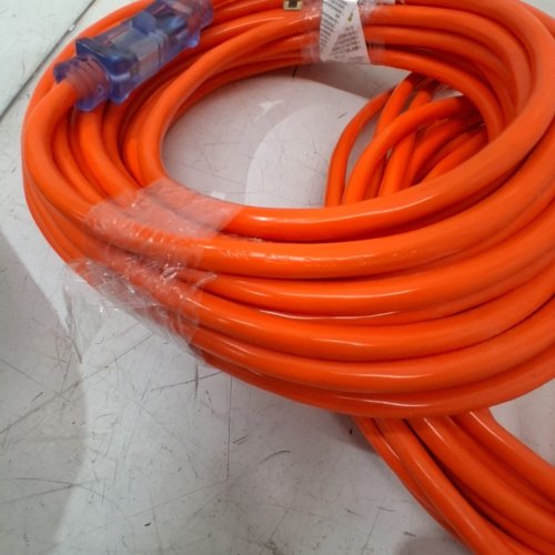 2PK PRIME WIRE OUTDOOR EXTENSION CORD COMBO WITH 2 EXTENSION CORDS 50FT/2FT TRIPLE TAP ADAPTER - ORANGE (MODEL: 1734187) image 3