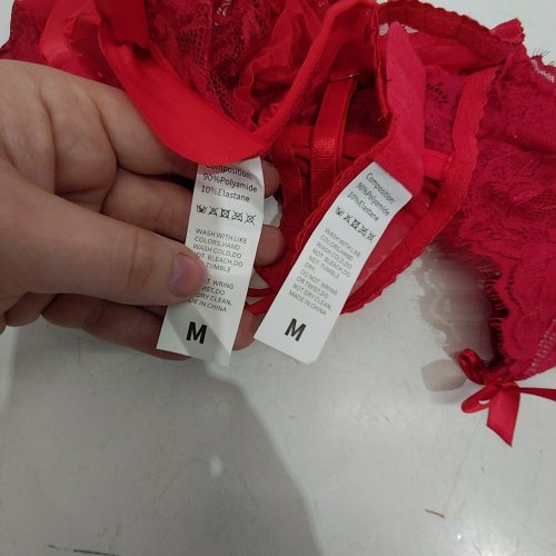 WOMEN'S 2PC LACE BRA AND LACE SKIRT LINGERIE SET - MEDIUM - RED LACE image 2