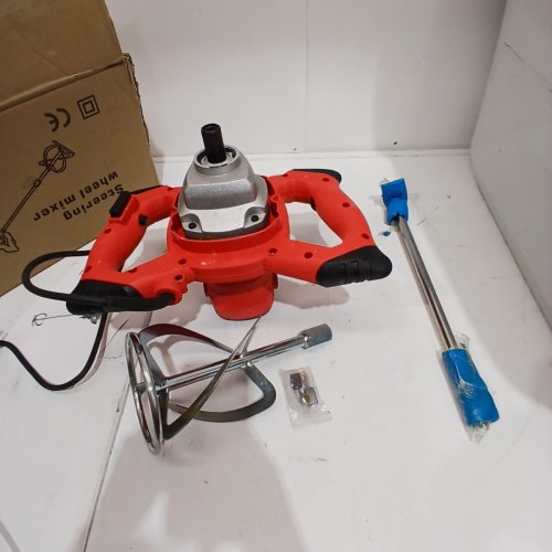 STEERING WHEEL PORTABLE PADDLE MIXER WITH ADJUSTABLE 6-SPEED - FOR MORTAR, GROUT, PAINT, PLASTER, AND CONCRETE - RED image 3
